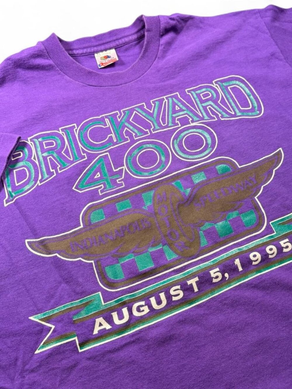 Vintage 1995 Brickyard 400 NASCAR Indianapolis Single Stitch USA Tee XL